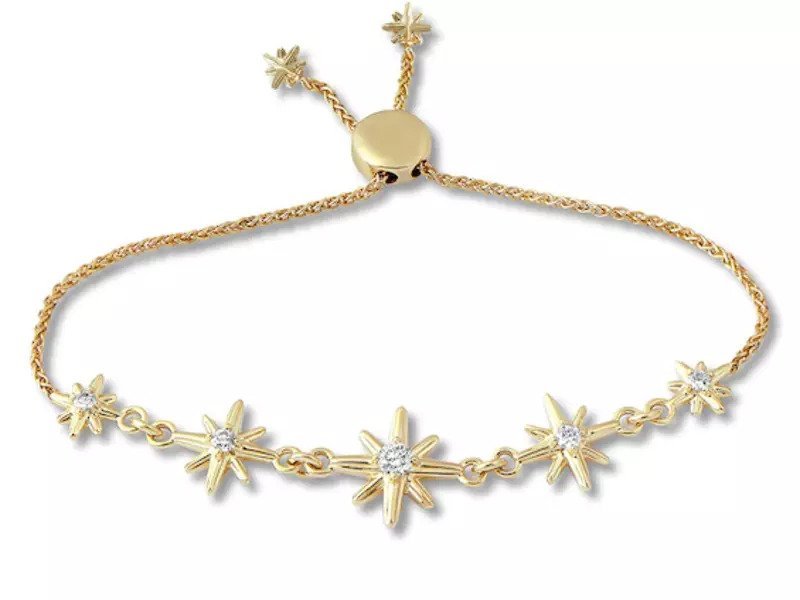 Kay Jewelers' Diamond Star Bolo Bracelet 1/4 ct tw Round-cut 10K Yellow Gold