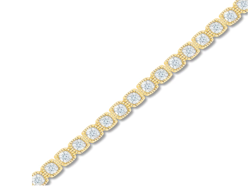 Men's Link Bracelet 1/10 ct tw Diamonds Stainless Steel 8.5