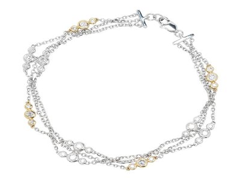 Day's Jewelers' Diamond Bezel Bracelet in 14kt White and Yellow Gold