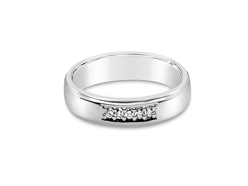 Karat World Diamond Wedding Ring in 14k White Gold (DWR0002)