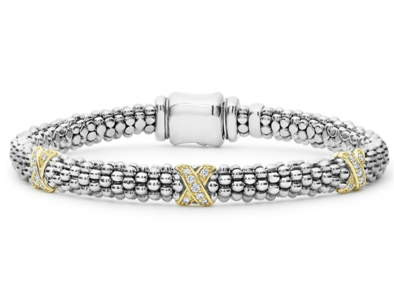LAGOS' CAVIAR LUX Three Diamond X Bracelet