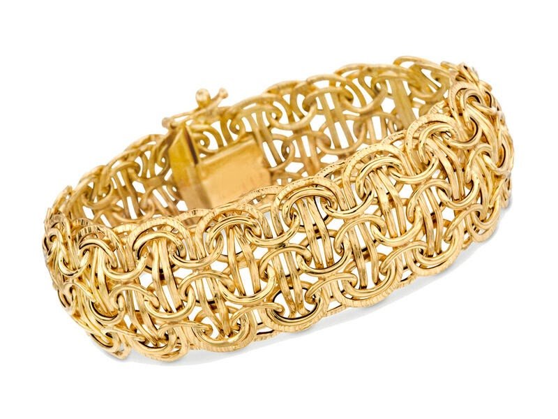 Ross-Simons’ Italian 14kt Yellow Gold Domed Byzantine Style Bracelet