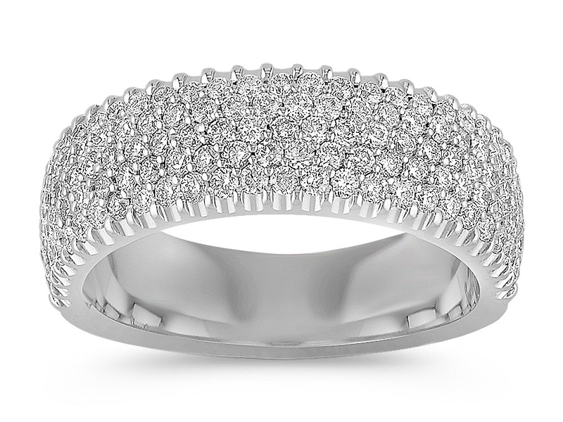 Shane Co’s Round Diamond Wedding Band with Pave Setting