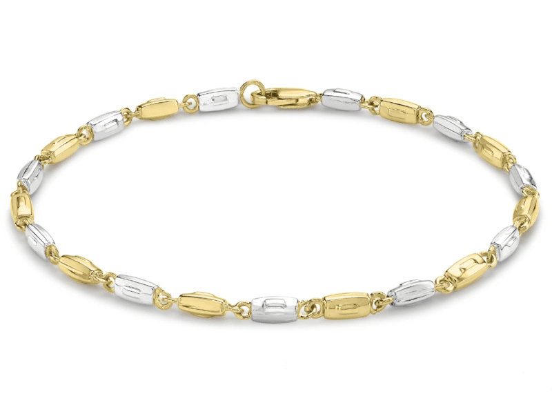 Harper Kendall London’s 9 CT 2-Colour Grooved Oval Link Bracelet