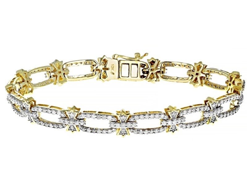 JTV's White 2.50 CTW Diamond in 10K Yellow Gold Bracelet