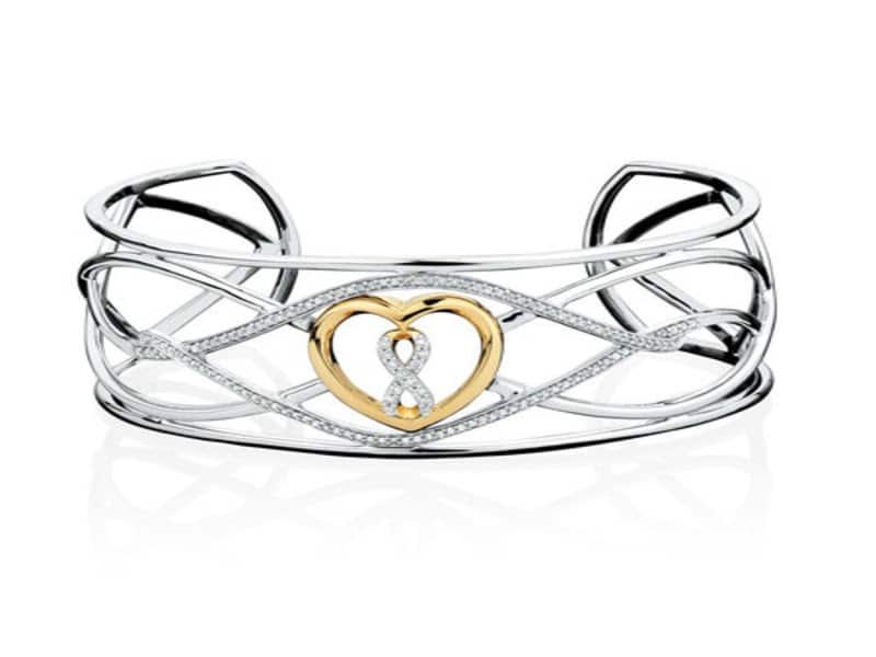 Michael Hill's Infinitas Cuff in 10K Yellow Gold and Sterling Silver