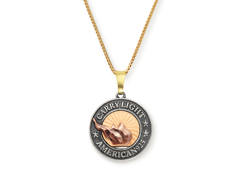 Alex and Ani’s LIBERTY COPPER/CARRY LIGHT™ 14k Gold Center Necklace