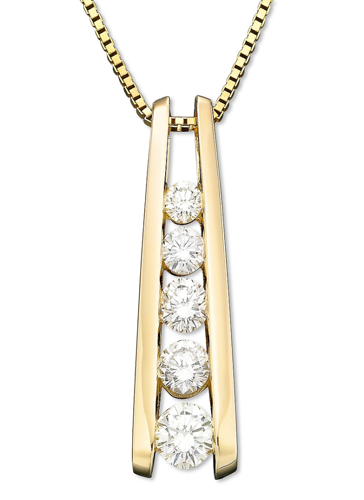 Macy's Five-Stone Diamond Journey Pendant Necklace