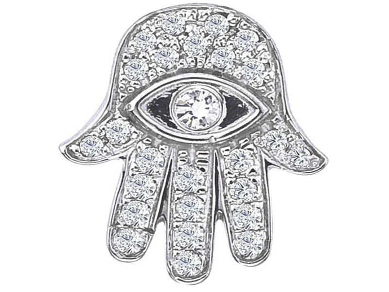 Schiffmans' 18K Hamsa Pendant with Diamonds