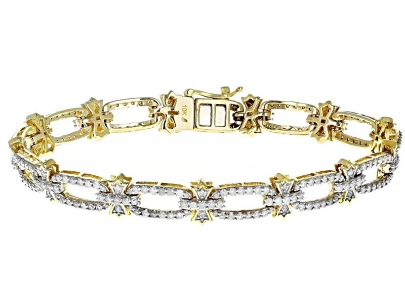 JTVW”s hite Diamond 10K Yellow Gold Bracelet 2.50ctw