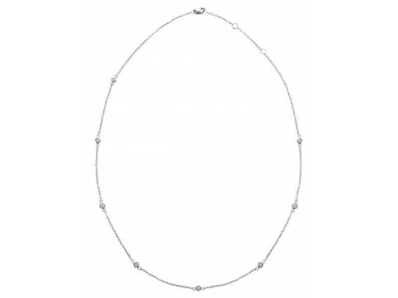 Tiaara's 25pts Fine White Diamond 14K White Gold Diamond Yard Necklace