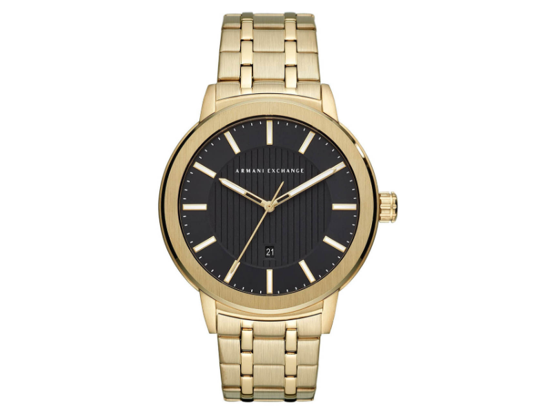 Watch Warehouse's Armani Exchange 46mm Black Dial Gold Tone Men's Watch