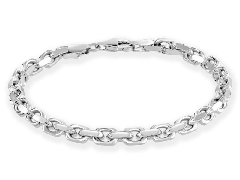 The Chain Hut Sterling Silver 4.6mm Anchor Bracelet Diamond Cut