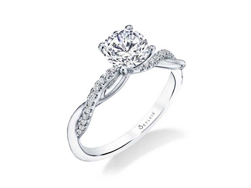 Sylvie High Polish Spiral Engagement Ring