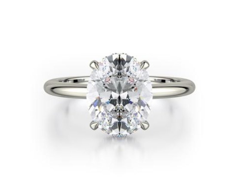 Michael M Crown Oval Cut Diamond Solitaire Engagement Ring