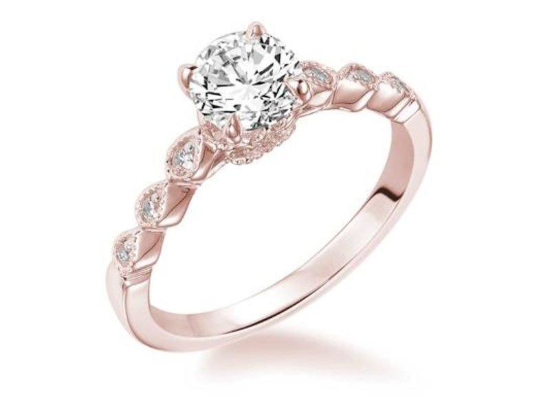 Fink's Exclusive 14K Rose Gold Round Diamond Engagement Ring