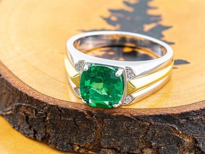 Vintage Vault Designs Emerald Men's Ring
