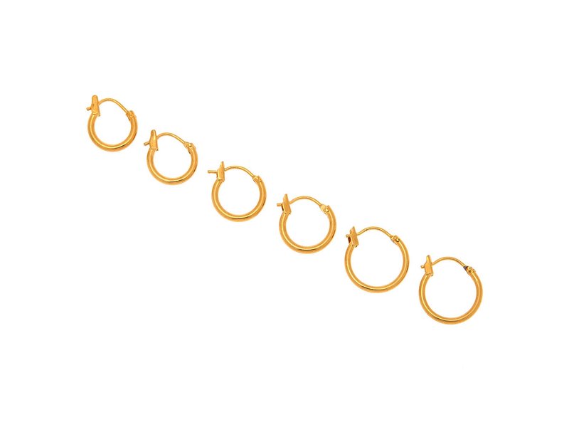 Claire's 3-pack 18k Gold Plated Hinged Hoop Earrings