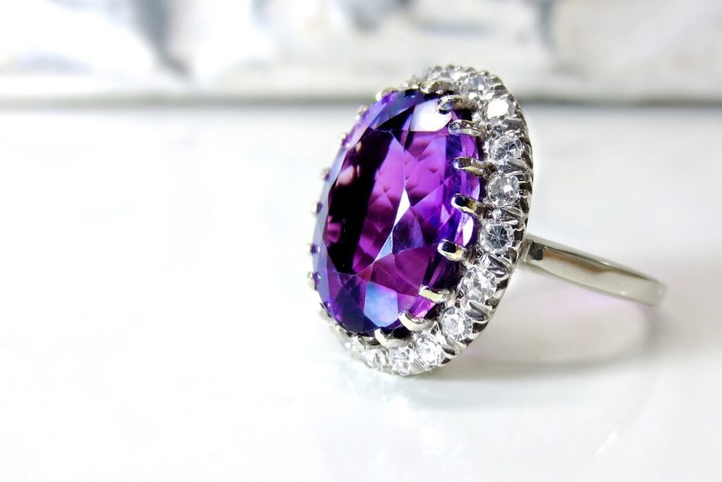 Ring with purple stone
