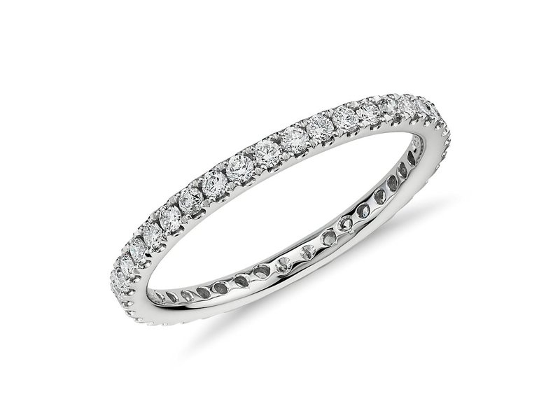 Blue Nile Riviera Pavè Diamond Eternity Ring in 14k White Gold