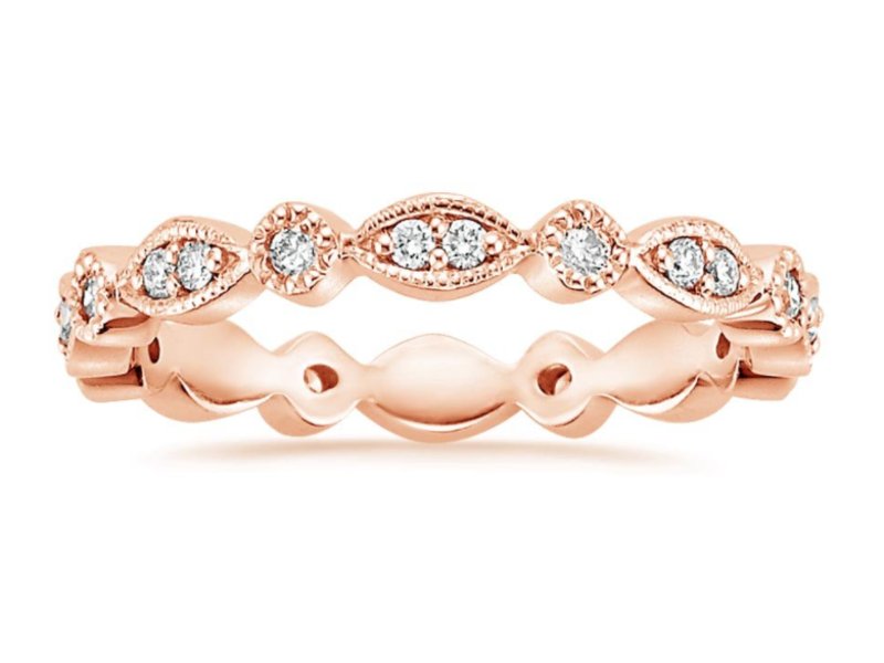 Brilliant Earth 14k Rose Gold Tiara Eternity Diamond Ring