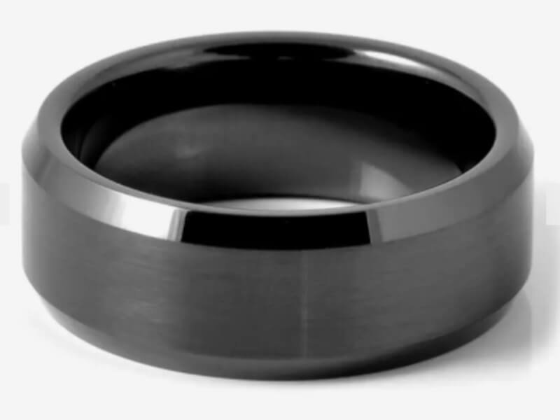 TrendHim Black Design Ceramic Ring