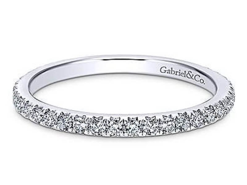 Gabriel & Co. 14k White Gold Micro Pave Diamond Eternity Band