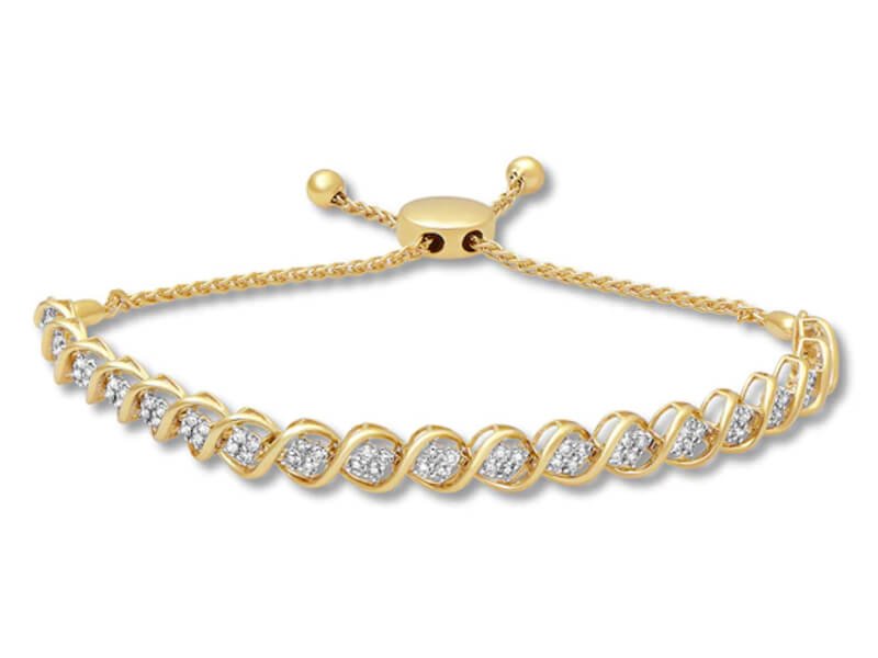 Kay Diamond Bolo Bracelet 1 ct TW Round-cut 10K Yellow Gold