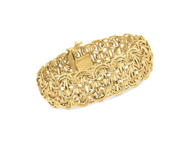 Ross-Simons Italian 14k Yellow Gold Domed Byzantine-style Bracelet