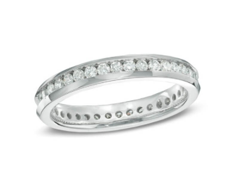 Peoples Jewellers 0.45 CT. T.W. Diamond Channel Set Eternity Wedding Band in 14K White Gold