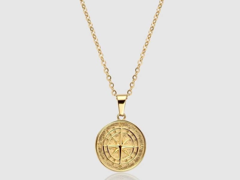 Craftd London Gold Compass Pendant