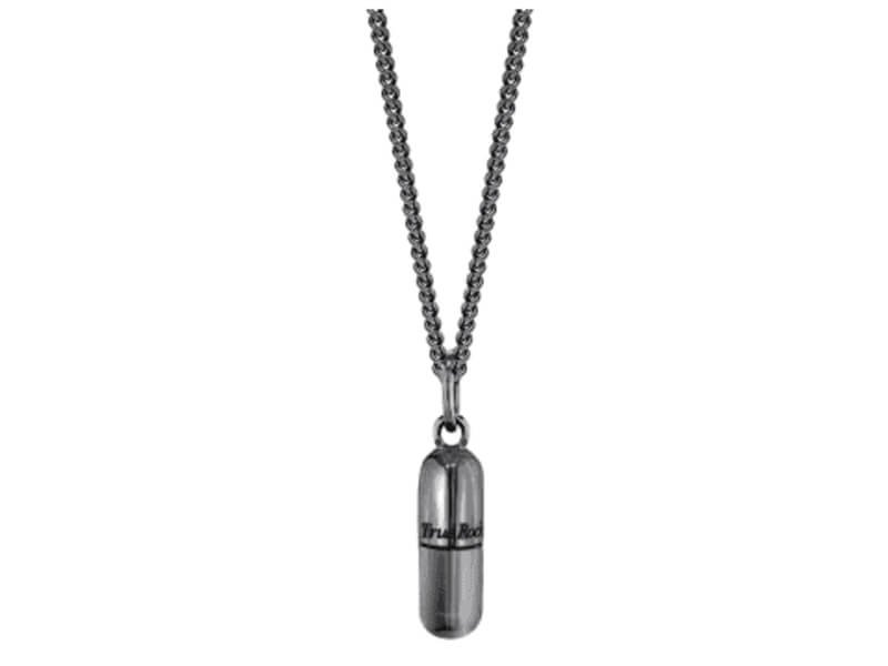 Wolf and Badger's Gun Metal Grey Mini Pill Pendant