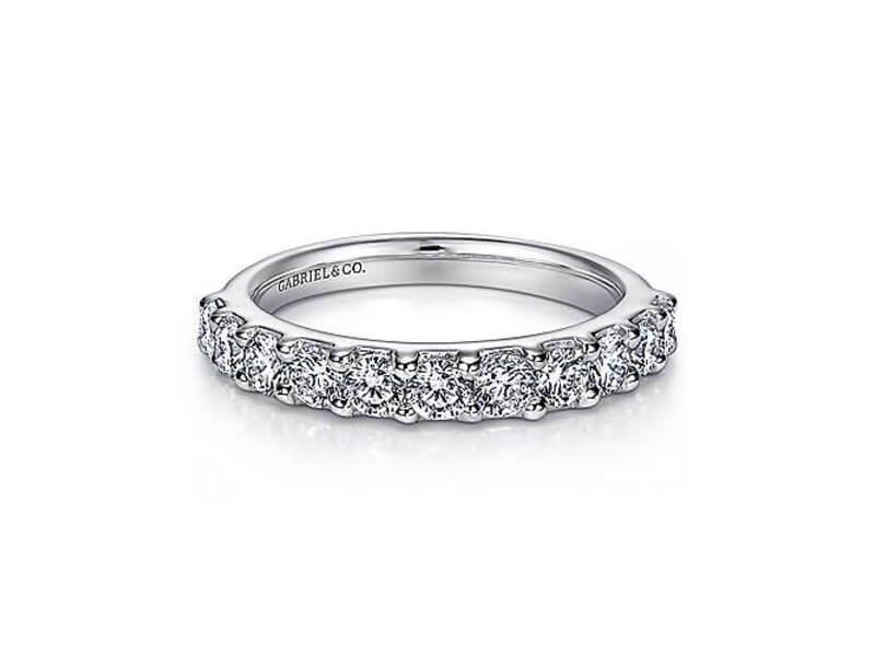 Gabriel & Co Prong Diamond Anniversary Band in 14K White Gold