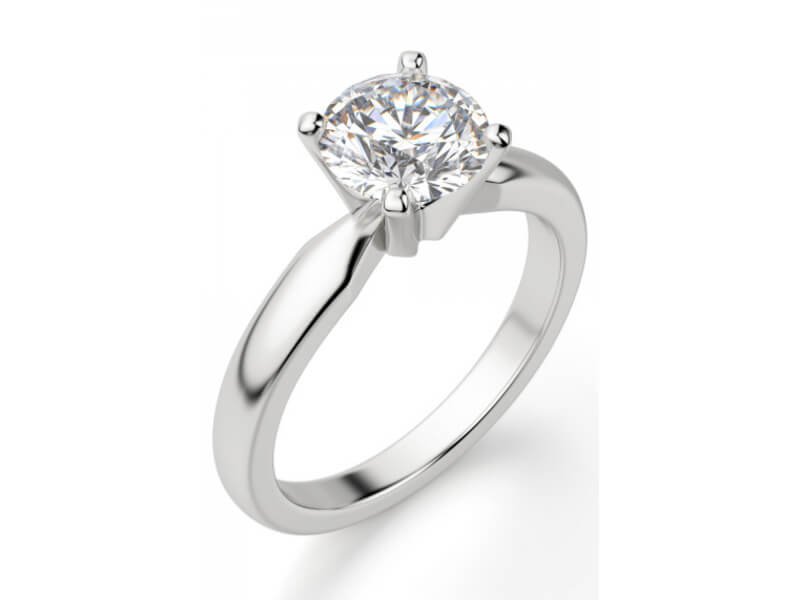 Diamond Nexus Tiffany-Style Solitaire Round Cut Engagement Ring