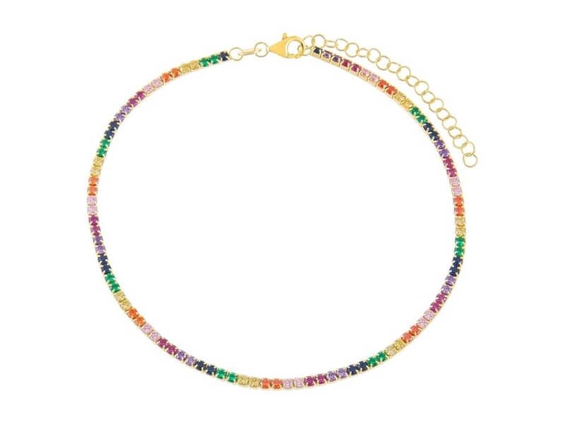 Adinas Jewels Rainbow Tennis Anklet