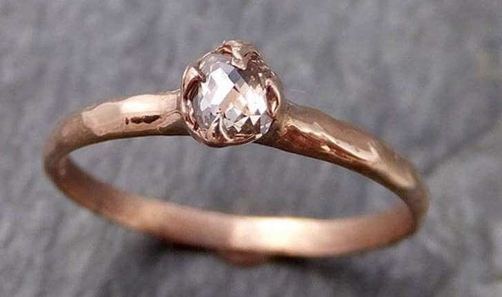 Minimalist engagement ring, gold