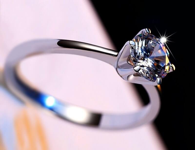 Minimalist engagement ring, silver