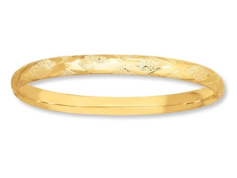 Kay Jewelers Bangle Bracelet Criss-Cross Design in 14K Yellow Gold