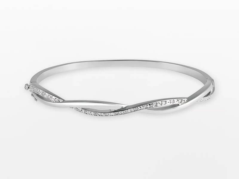 Kohl’s Sterling Silver 1/4-ct. T.W. Diamond Infinity Bangle Bracelet