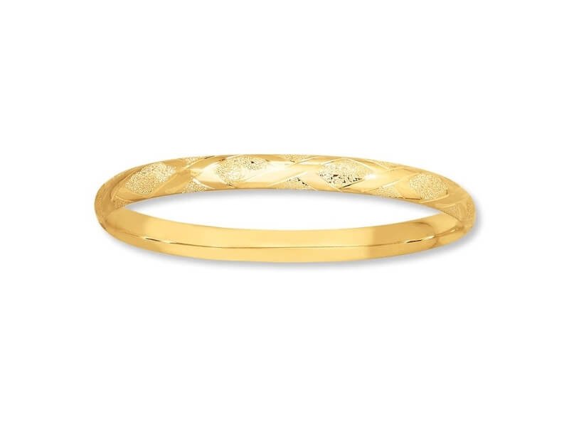 Kay's Jewelers Bangle Bracelet Criss-Cross Design in 14K Yellow Gold
