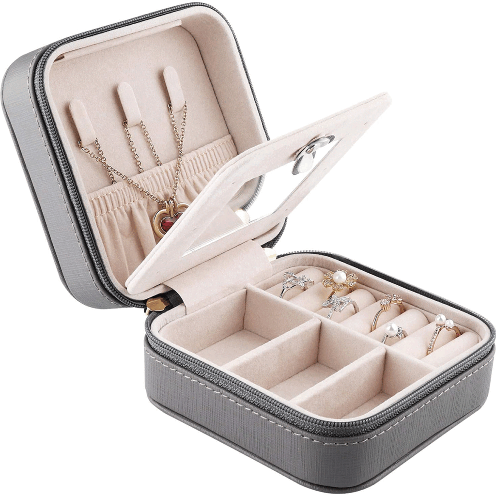 Compartmentalized clamshell jewelry box