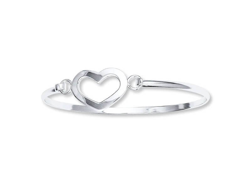 Kay's Jewelers Heart Bangle Bracelet in Sterling Silver 