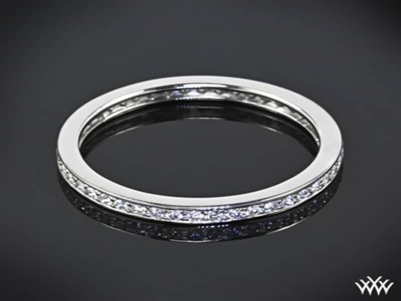 Whiteflash 14k White Gold Channel Bead Set Diamond Wedding Ring
