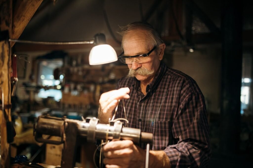 a jeweler at work