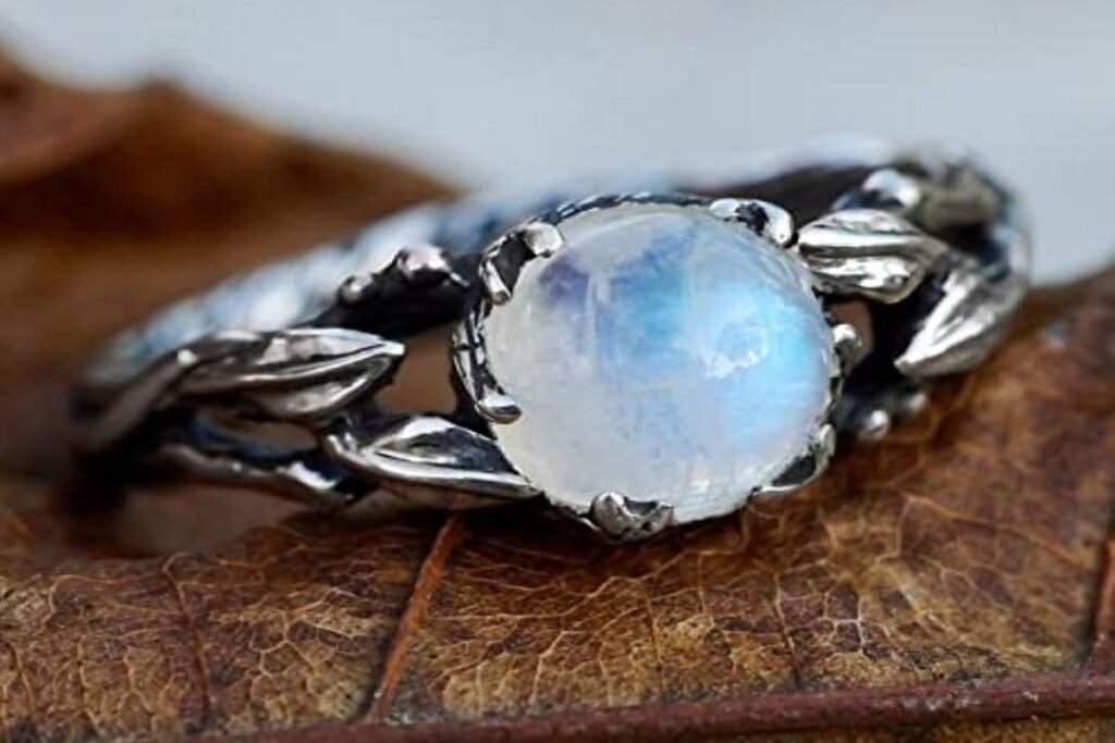 Moonstone engagement ring