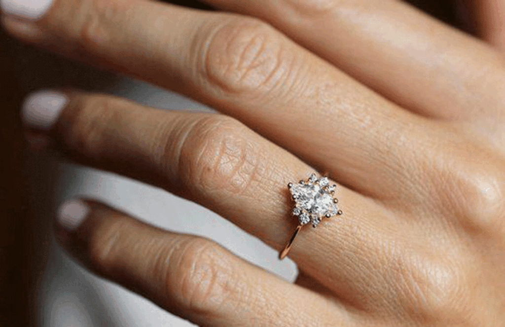 Marquise-cut engagement ring