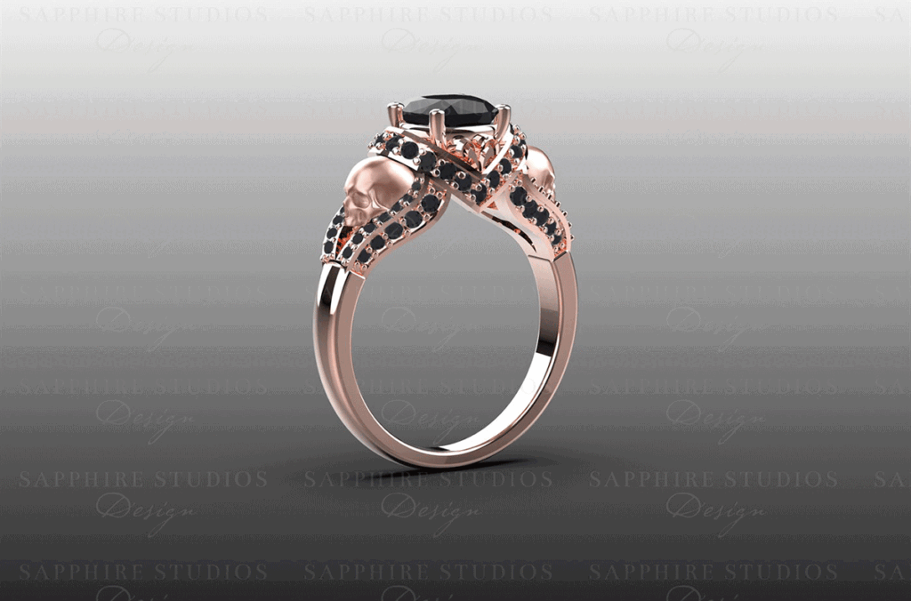 Black diamond ring for women