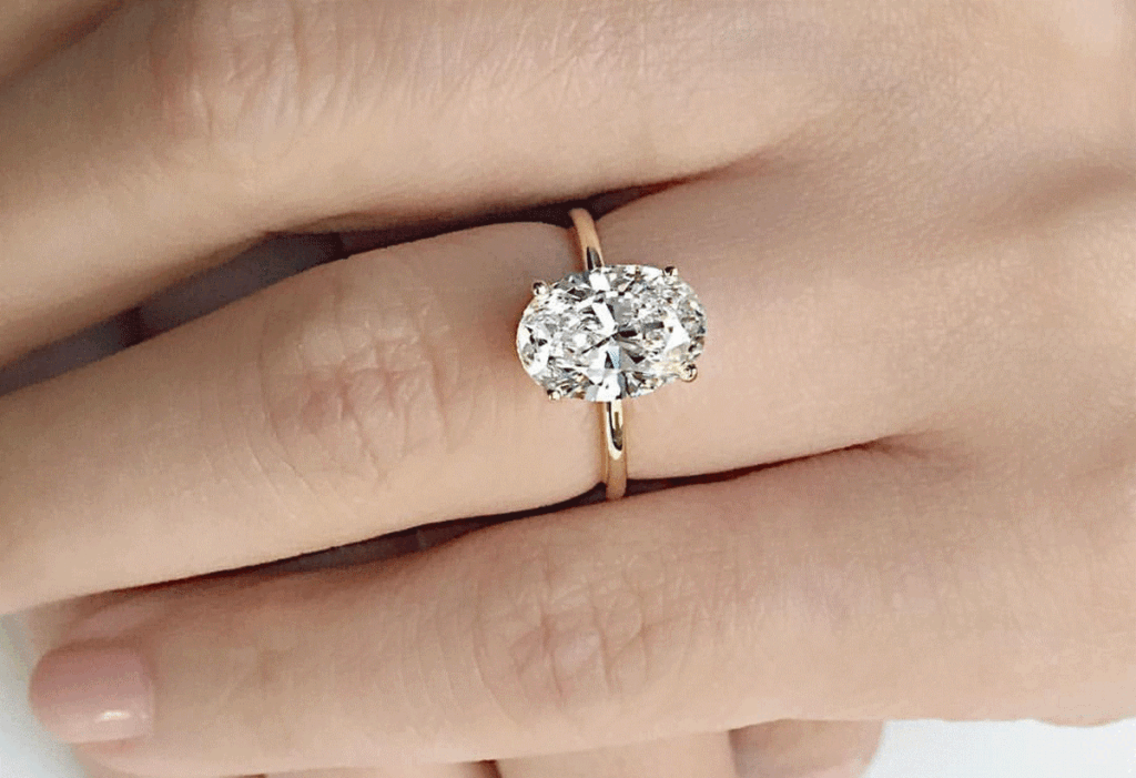 2-carat yellow gold engagement ring