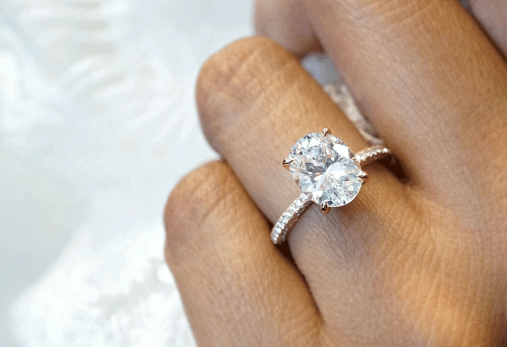A $ 1000.00 oval engagement ring