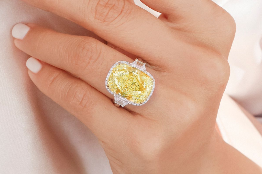 A 12-ct fancy yellow diamond ring